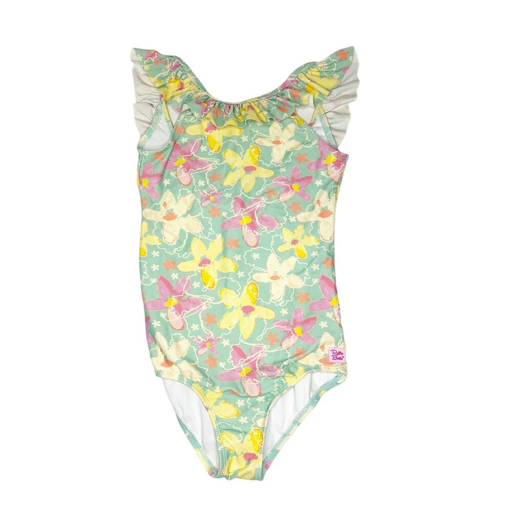 Ruffle Butts Floral Print One Piece Bathing Suit Size 10
